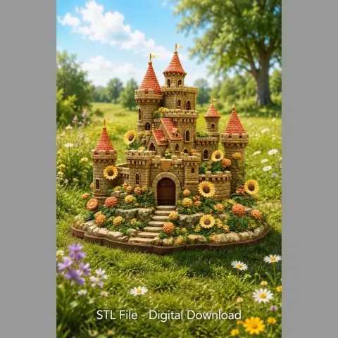 Sunflower Fantasy Castle STL File for 3D Print
