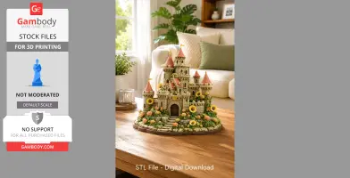 Sunflower Fantasy Castle STL File for 3D Print