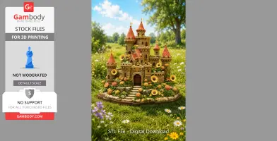 Sunflower Fantasy Castle STL File for 3D Print