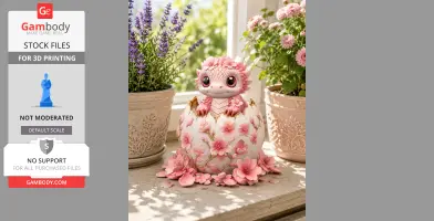 Cherry Blossom Baby Dragon in Egg STL File for 3D Print