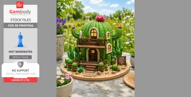 Cactus Cottage House STL File for 3D Print