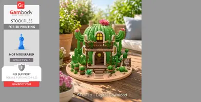 Cactus Cottage House STL File for 3D Print