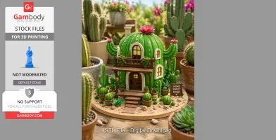 Cactus Cottage House STL File for 3D Print