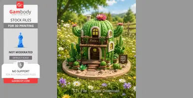 Cactus Cottage House STL File for 3D Print