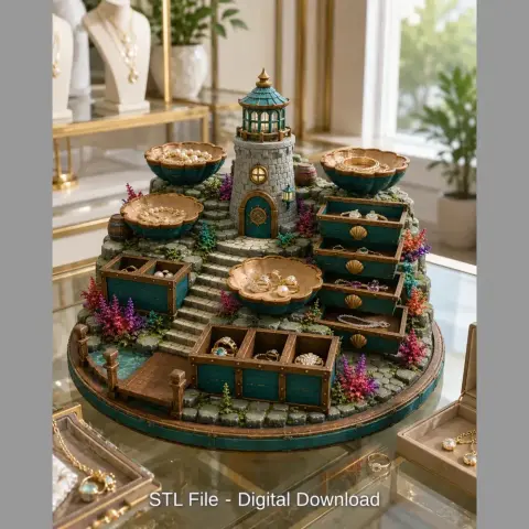 Lighthouse Jewelry Organizer STL File for 3D Print