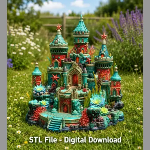 Coral Kingdom Fantasy Castle STL File for 3D Print