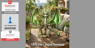 Verdant Arcane Dragon STL File for 3D Print