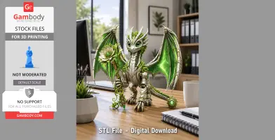 Verdant Arcane Dragon STL File for 3D Print