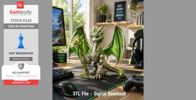 Verdant Arcane Dragon STL File for 3D Print