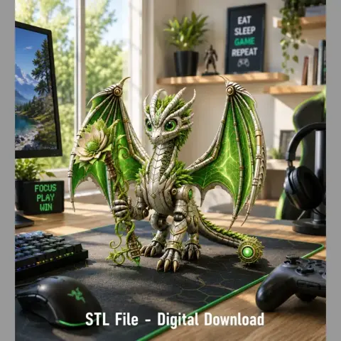 Verdant Arcane Dragon STL File for 3D Print