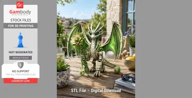 Verdant Arcane Dragon STL File for 3D Print