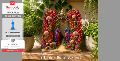 Coral Seahorse Fantasy Gateway STL File for 3D Print