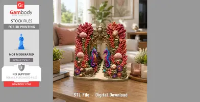 Coral Seahorse Fantasy Gateway STL File for 3D Print
