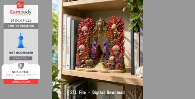 Coral Seahorse Fantasy Gateway STL File for 3D Print