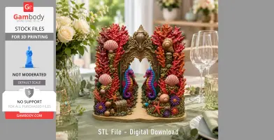 Coral Seahorse Fantasy Gateway STL File for 3D Print