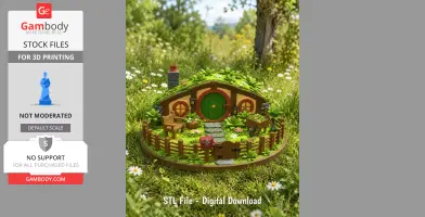 Cozy Hobbit Garden Cottage STL File for 3D Print