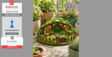 Cozy Hobbit Garden Cottage STL File for 3D Print