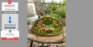 Cozy Hobbit Garden Cottage STL File for 3D Print