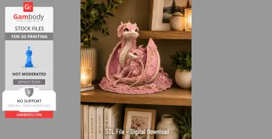 Cherry Blossom Dragon Family STL File for 3D Print