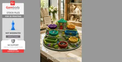 Fantasy Village Jewelry Organizer STL File for 3D Print