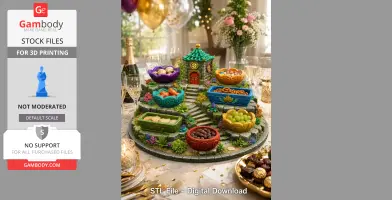 Fantasy Village Jewelry Organizer STL File for 3D Print