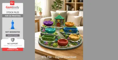 Fantasy Village Jewelry Organizer STL File for 3D Print