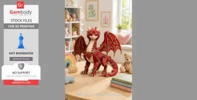 Crimson Rose Dragon STL File for 3D Print