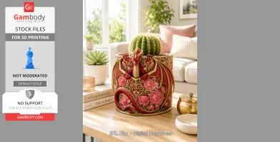 Ruby Rose Dragon Planter STL File for 3D Print