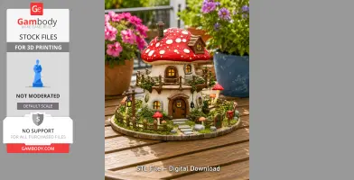 Enchanted Mushroom Cottage STL File for 3D Print