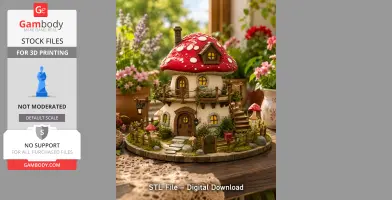 Enchanted Mushroom Cottage STL File for 3D Print