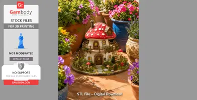 Enchanted Mushroom Cottage STL File for 3D Print