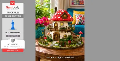Enchanted Mushroom Cottage STL File for 3D Print