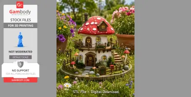 Enchanted Mushroom Cottage STL File for 3D Print