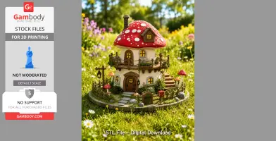 Enchanted Mushroom Cottage STL File for 3D Print