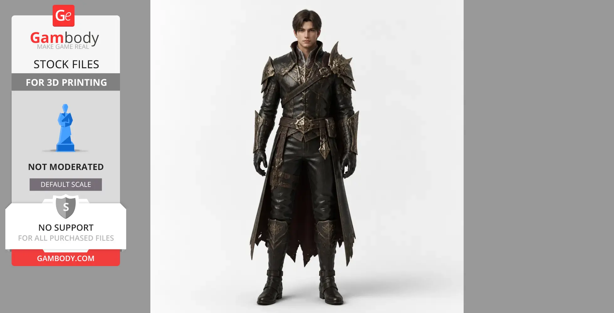 Armored adventurer in detailed, medieval-style gear, ready for 3D printing from Lost Ark.
