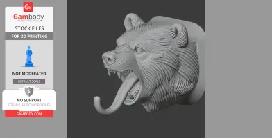 Grizzly bear HEAD WALL HANGER COAT AND KEY HOLDER HOOK