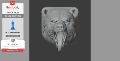 Grizzly bear HEAD WALL HANGER COAT AND KEY HOLDER HOOK