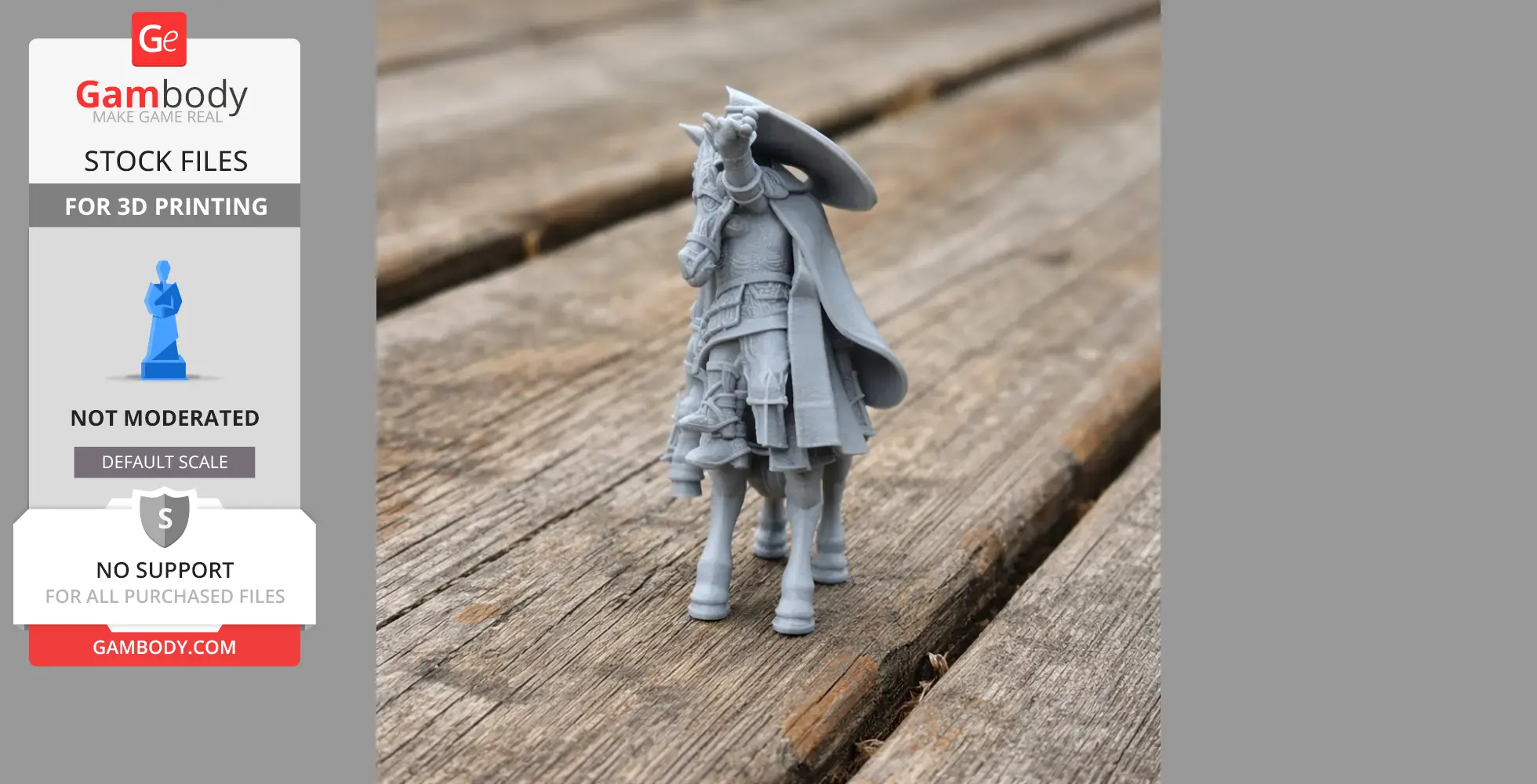 A 3D printed Roman legionary figurine in armor, holding a shield, posed on a wooden surface.