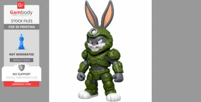 Bugs Bunny Doom Slayer Ring Figure