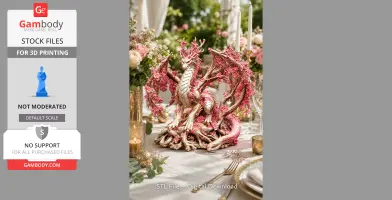 Cherry Blossom Tree Guardian Dragon STL File for 3D Print