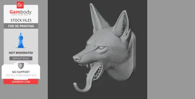Jackal HEAD WALL HANGER COAT AND KEY HOLDER HOOK