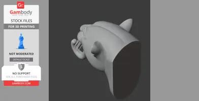3D model of a leopard head designed as a wall hanger with hooks for coats and keys.