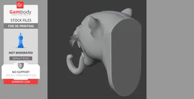 A 3D model of a leopard head for wall hanging, featuring a hook for coats or keys.