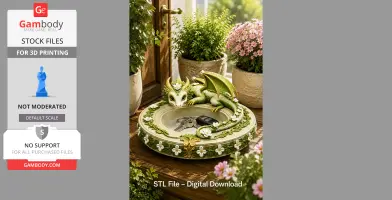 Spring Blossom Dragon Bowl STL File for 3D Print