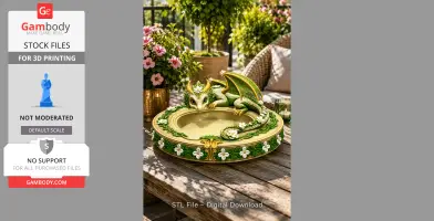 Spring Blossom Dragon Bowl STL File for 3D Print