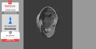 3D model of a blue-tongued skink skull viewed from above, detailed for 3D printing.