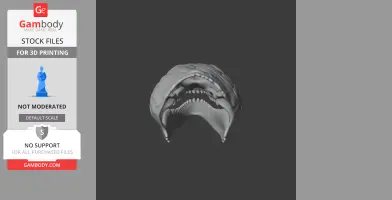 3D model of a Blue-tongued Skink skull, viewed from the front, for 3D printing.