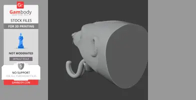 3D model of a meerkat head with a hook for hanging keys or coats, designed for wall mounting.