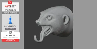 3D meerkat head wall hanger with extended tongue for keys or coats.