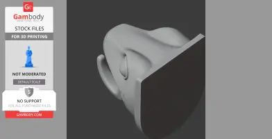 A 3D model of a stylized creature's head, designed as a wall-mounted coat and key holder hook.